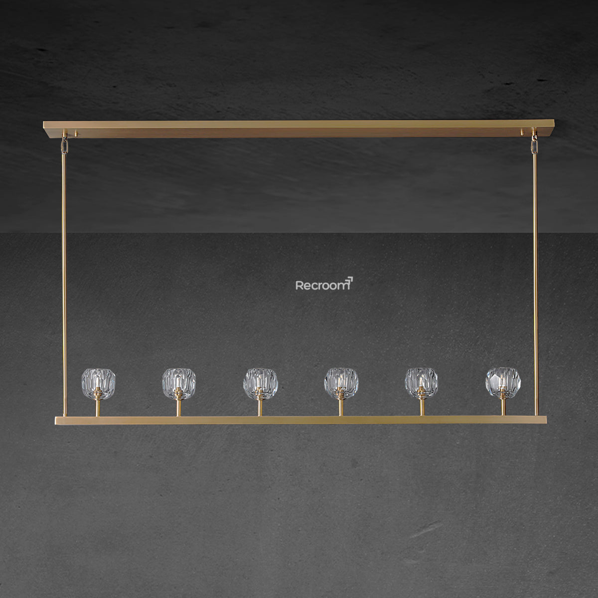 Boulew Crystal Glass Linear Chandelier 60" - Zonesus