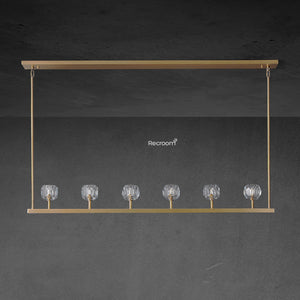 Boulew Crystal Glass Linear Chandelier 60" - Zonesus