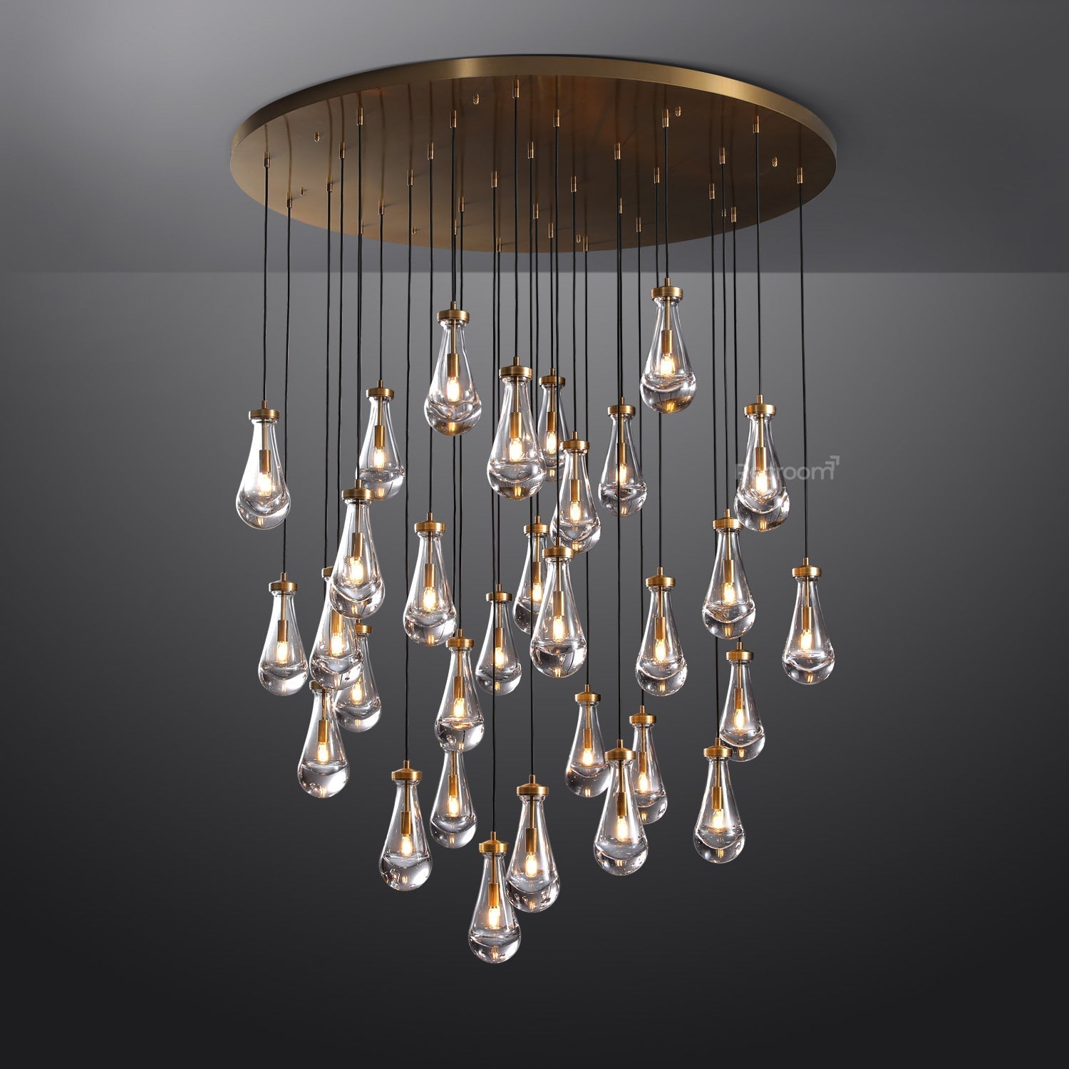 Raindrop Round Chandelier 60" - Zonesus