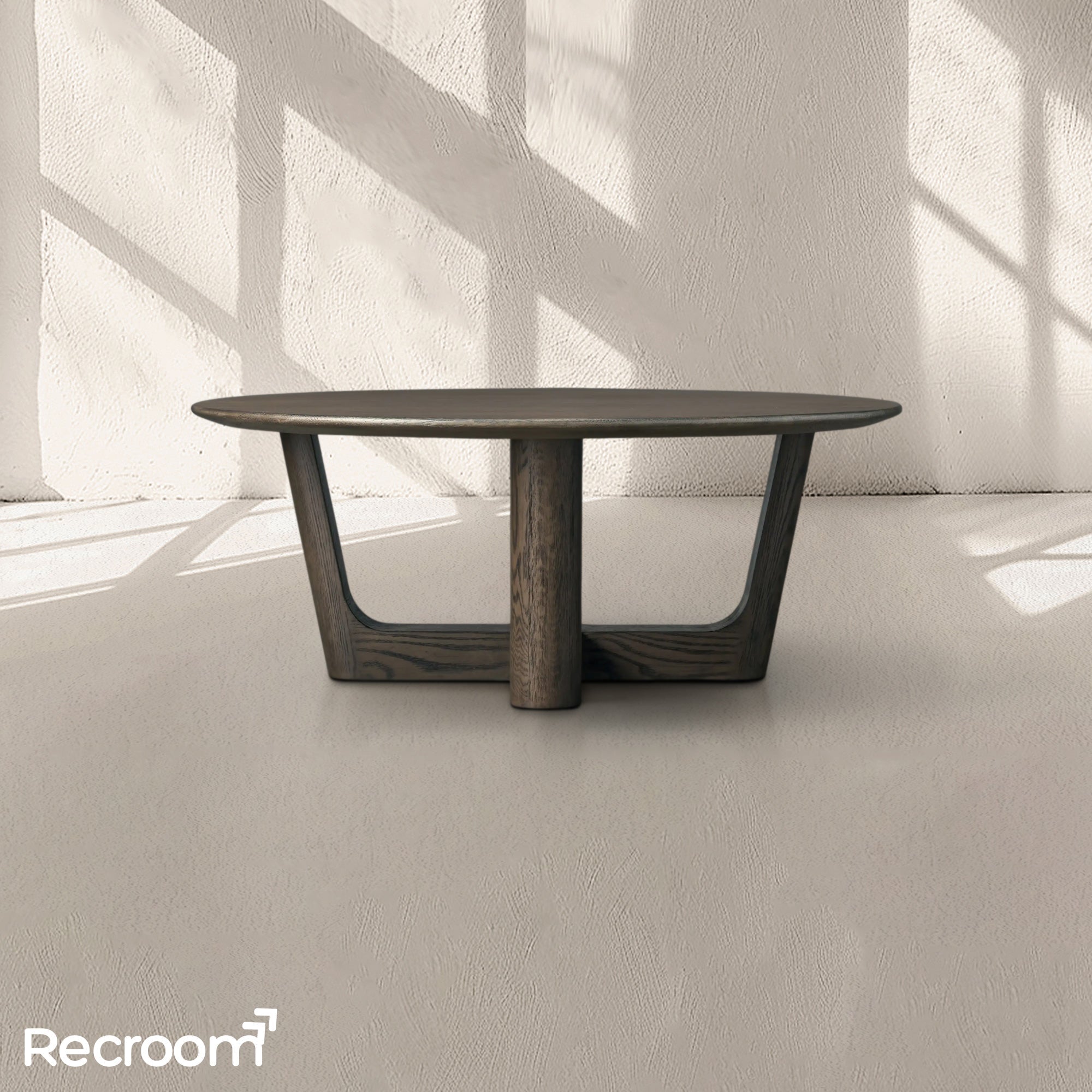 San Germani Round Wood Coffee Table with Rennes Base - Zonesus
