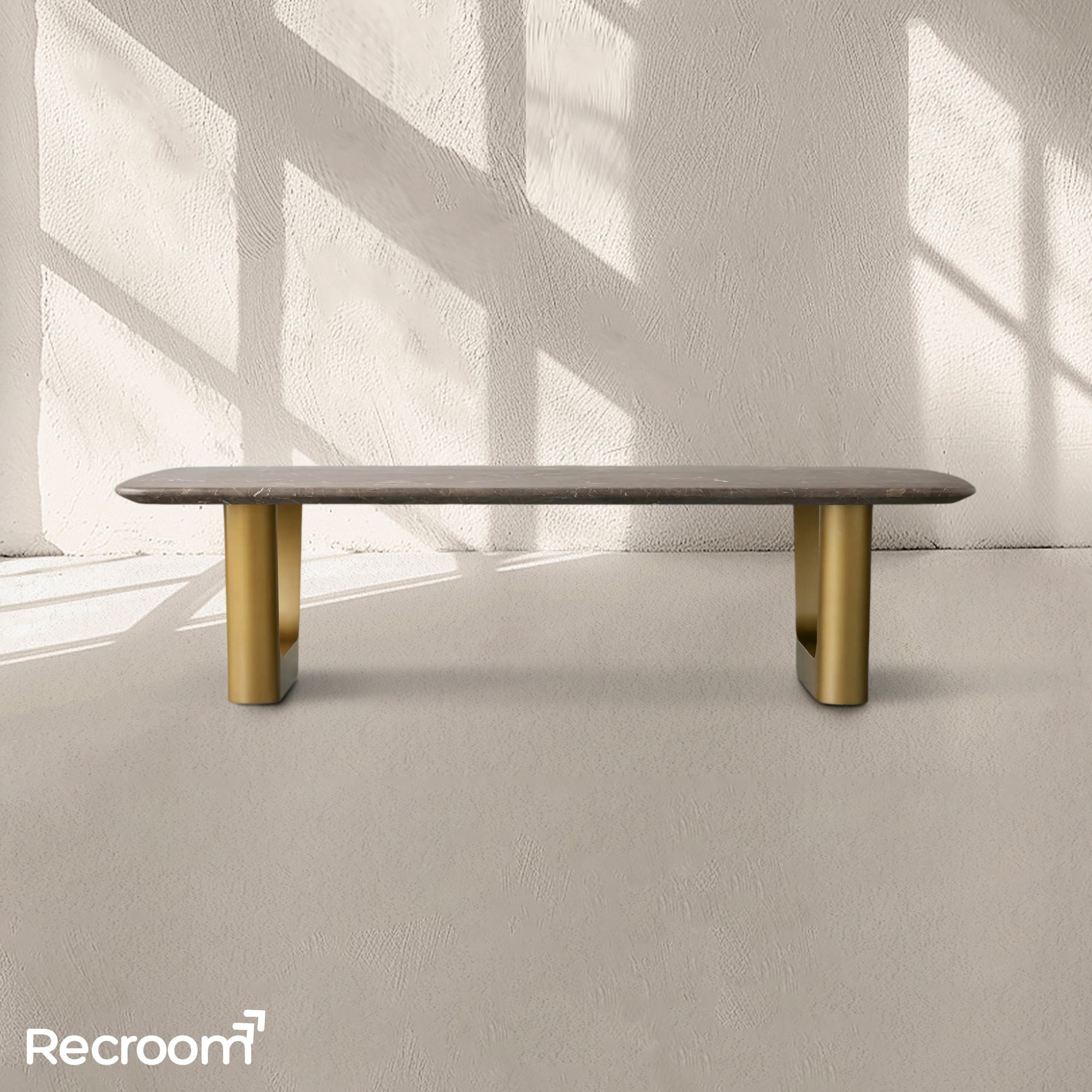 San Germani 72" Stone Coffee Table with Rennes Base in Espresso - Zonesus