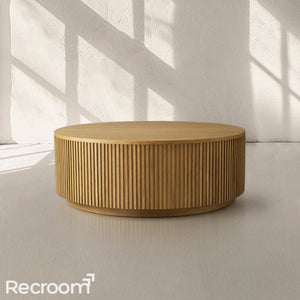 Finn Round Wood Coffee Table - Zonesus