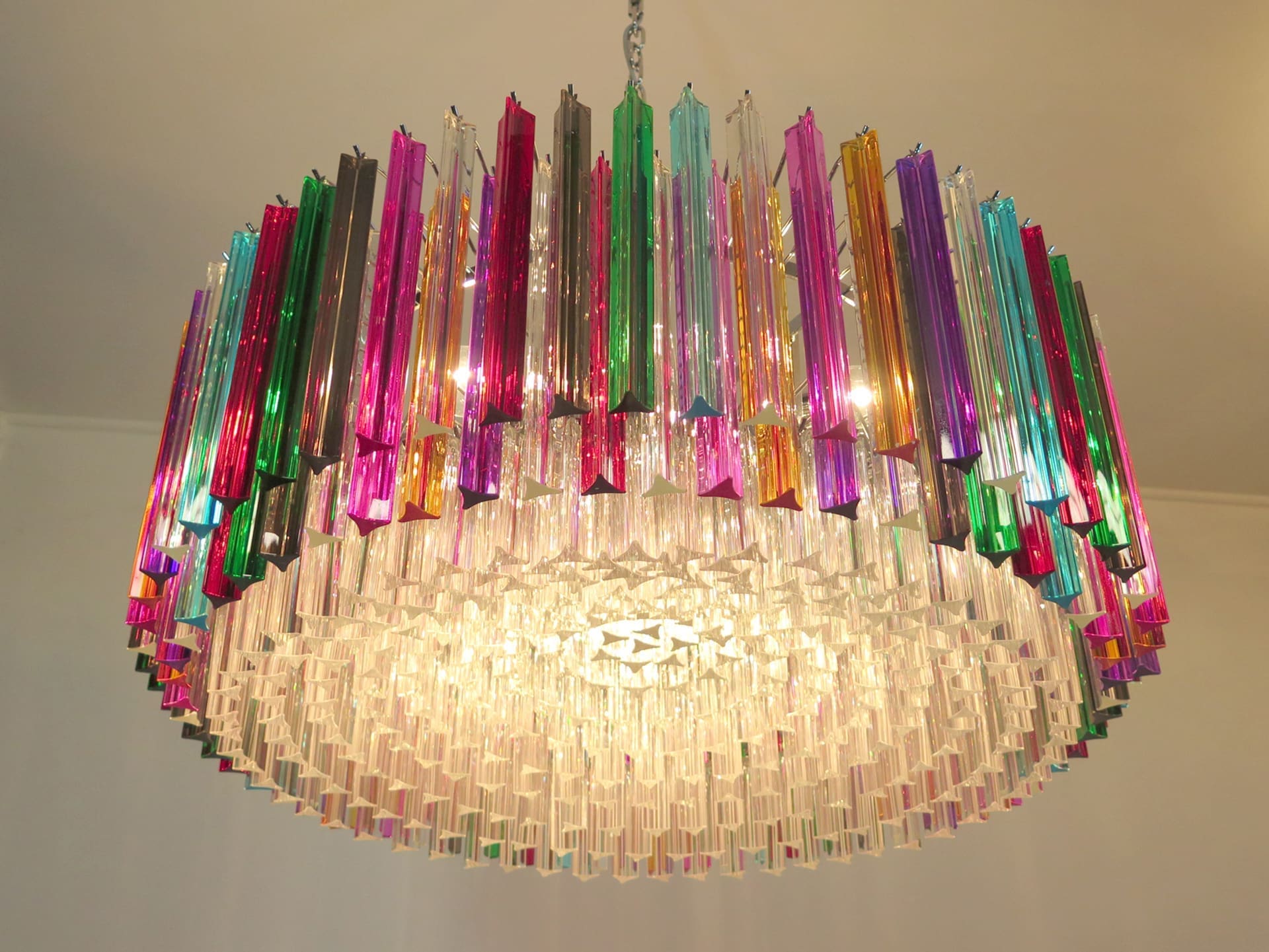 Murano Chandelier – Triedri Round – 391 prisms – Multi - Zonesus