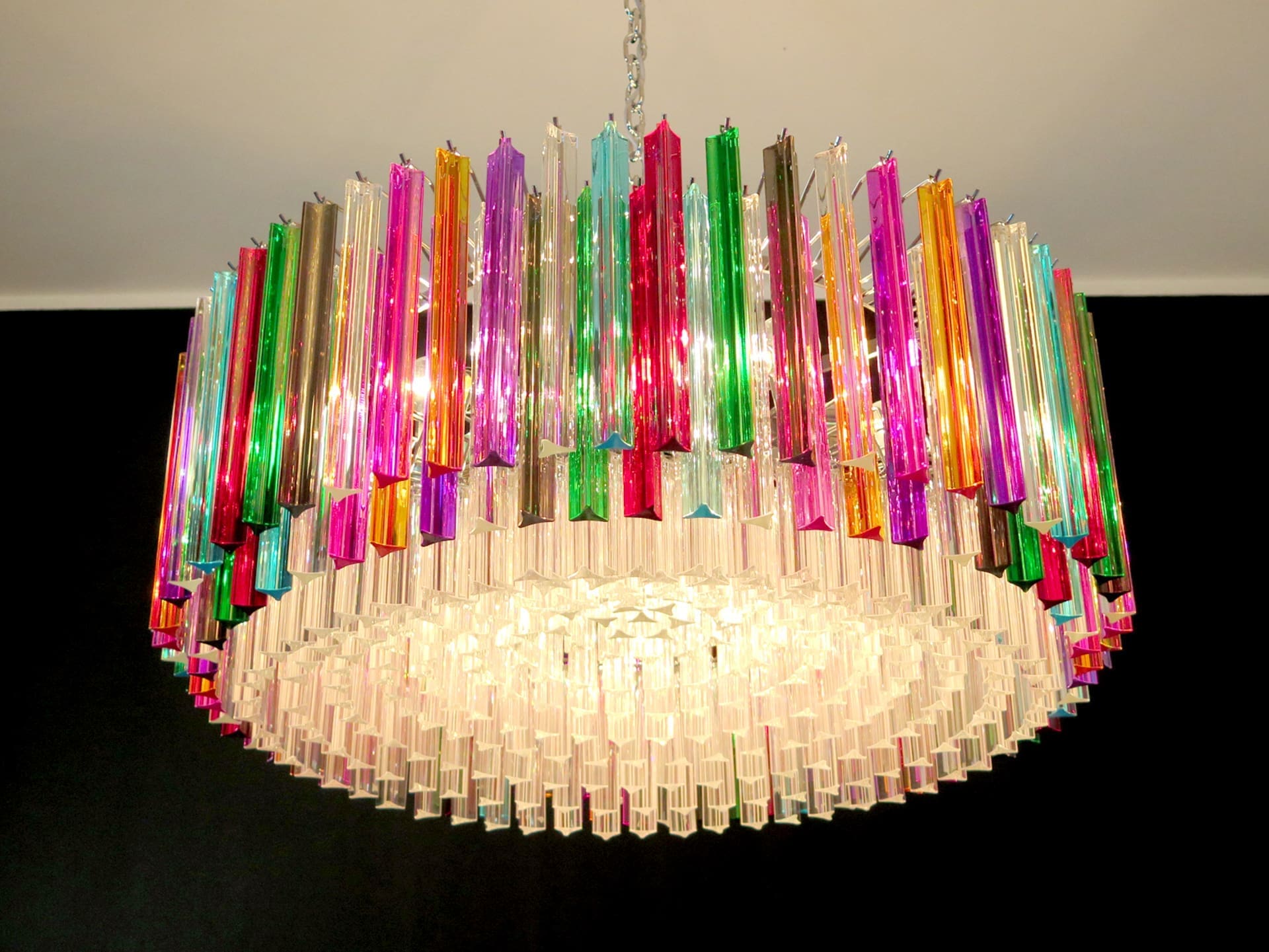 Murano Chandelier – Triedri Round – 391 prisms – Multi - Zonesus