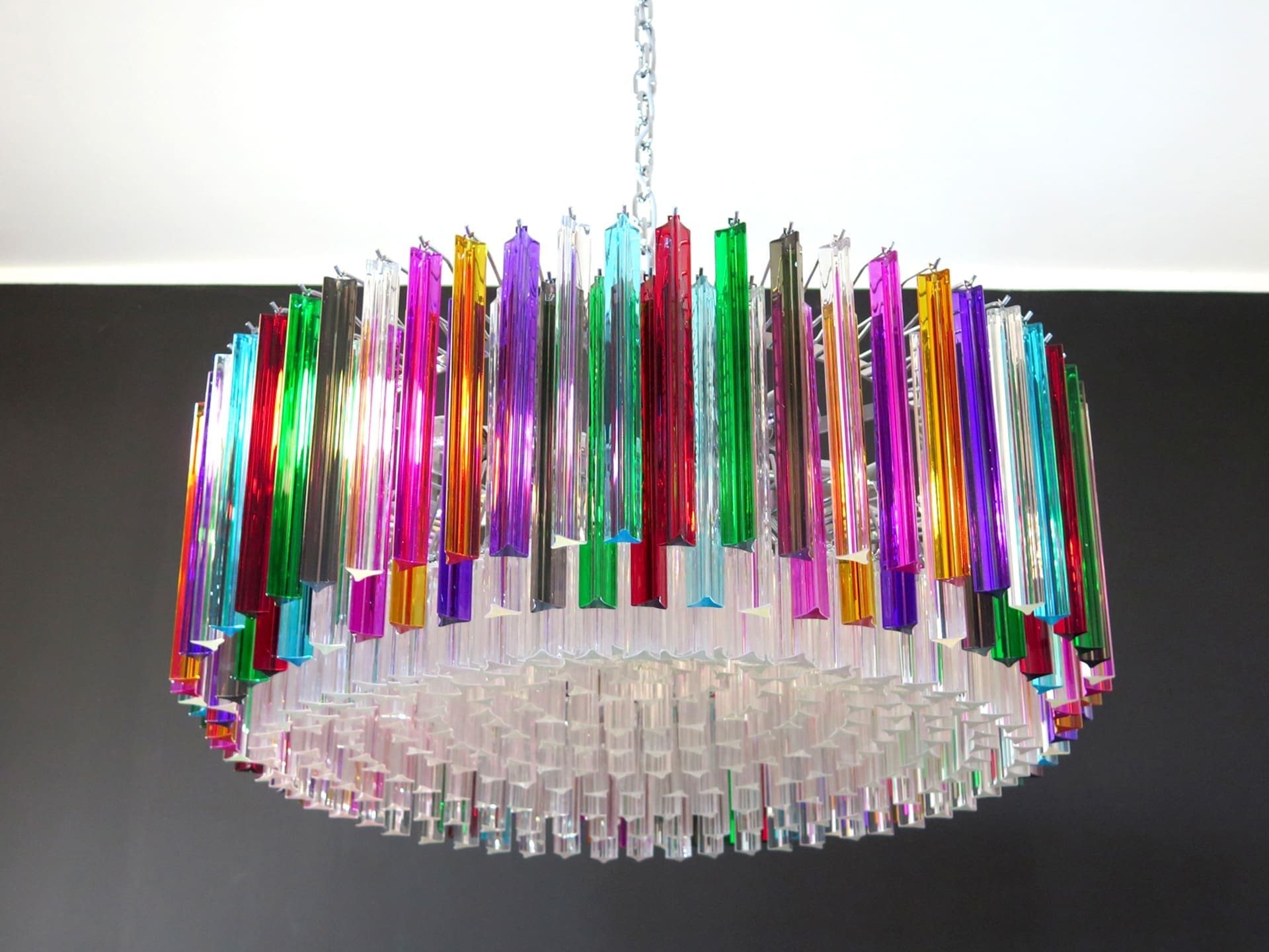 Murano Chandelier – Triedri Round – 391 prisms – Multi - Zonesus