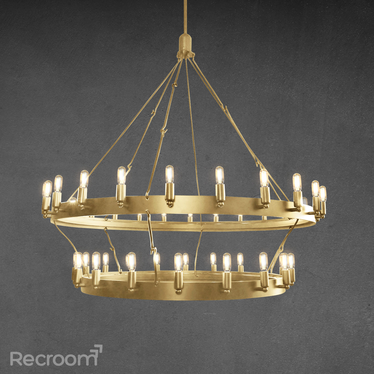 Caminon Vintage Filament Two-Tier Chandelier 38" - Zonesus