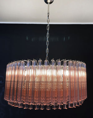 Murano Chandelier – Triedri Round – 265 prisms – Pink - Zonesus