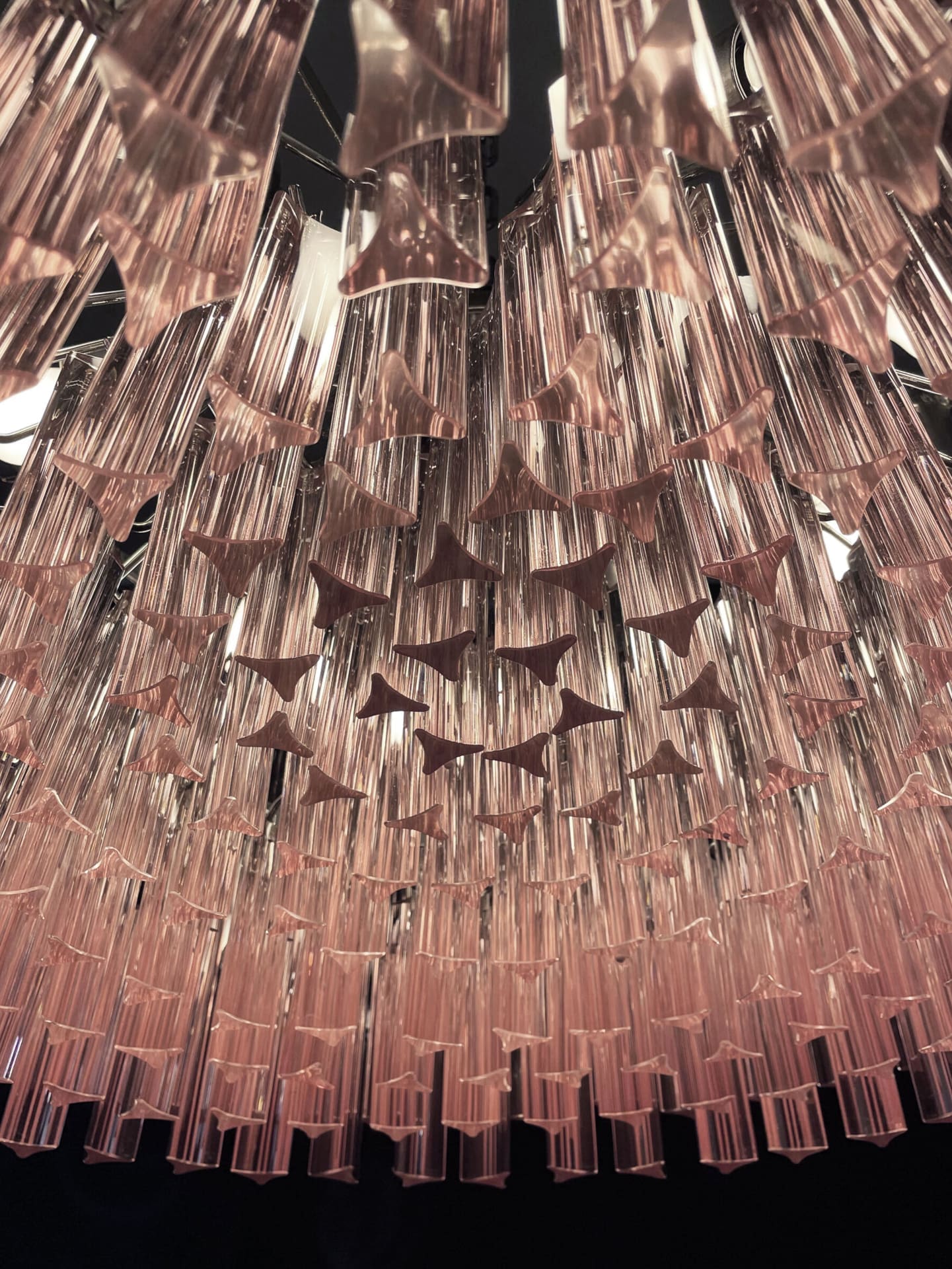 Murano Chandelier – Triedri Round – 265 prisms – Pink - Zonesus