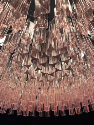 Murano Chandelier – Triedri Round – 265 prisms – Pink - Zonesus