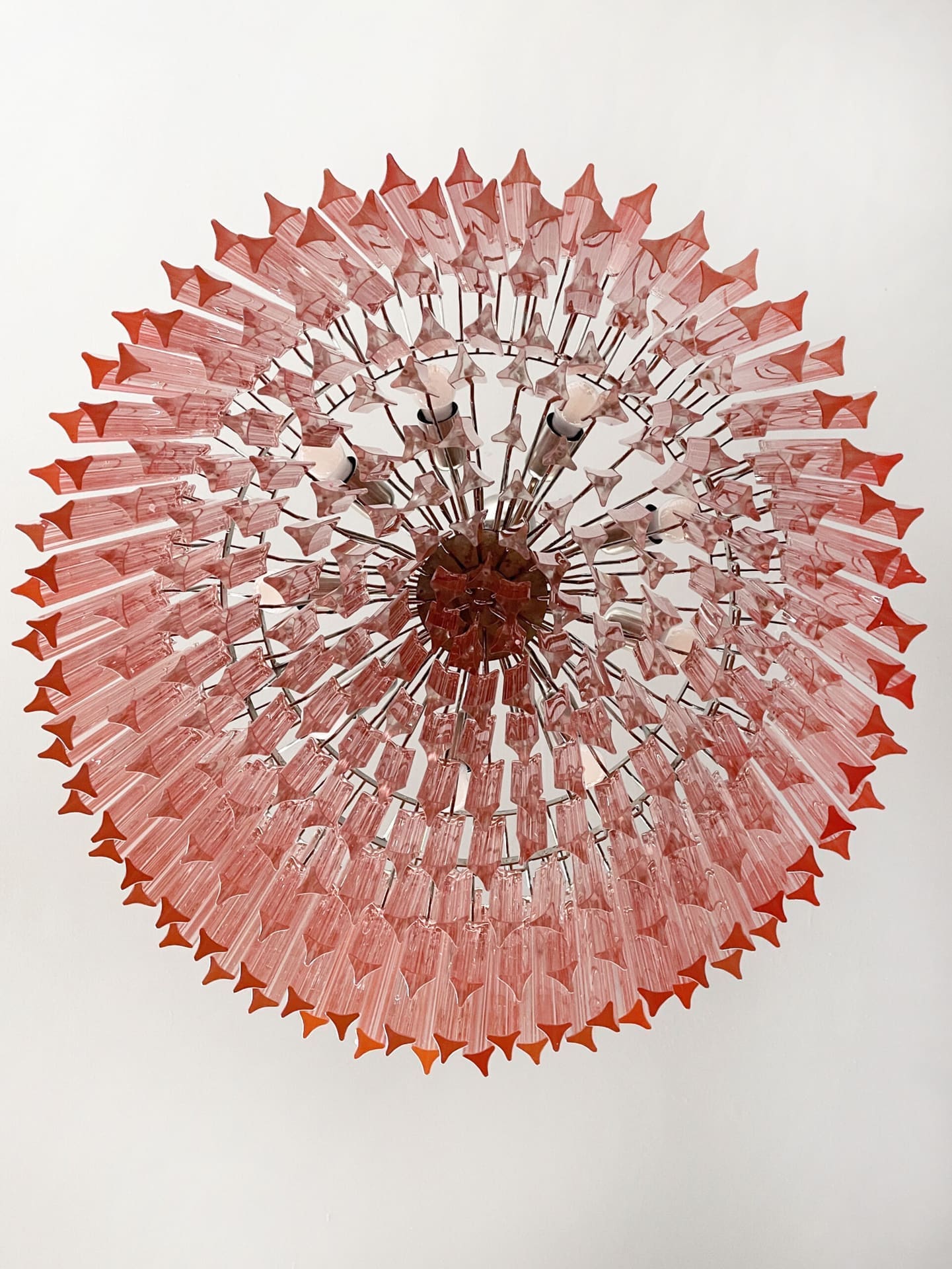 Murano Chandelier – Triedri Round – 265 prisms – Pink - Zonesus