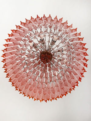 Murano Chandelier – Triedri Round – 265 prisms – Pink - Zonesus