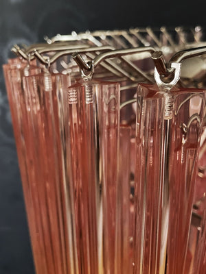 Murano Chandelier – Triedri Round – 265 prisms – Pink - Zonesus