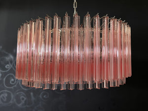 Murano Chandelier – Triedri Round – 265 prisms – Pink - Zonesus