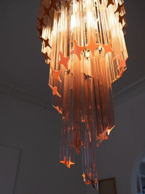 Murano Chandelier – Spiral – 54 prisms – Pink - Zonesus