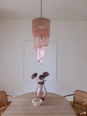 Murano Chandelier – Spiral – 54 prisms – Pink - Zonesus