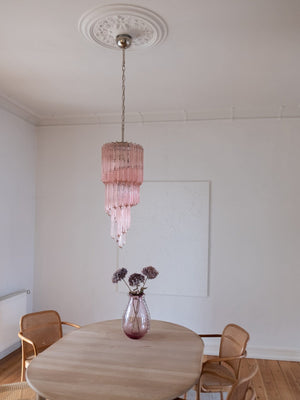 Murano Chandelier – Spiral – 54 prisms – Pink - Zonesus