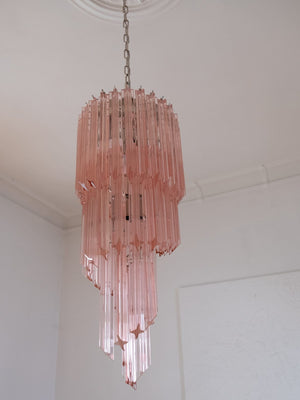 Murano Chandelier – Spiral – 54 prisms – Pink - Zonesus