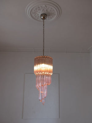 Murano Chandelier – Spiral – 54 prisms – Pink - Zonesus