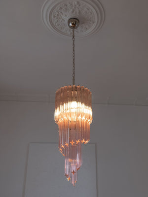 Murano Chandelier – Spiral – 54 prisms – Pink - Zonesus
