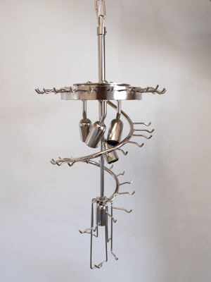 Murano Chandelier – Spiral – 54 prisms – Pink - Zonesus