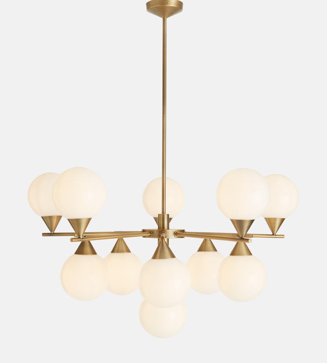 Spindle Glass Chandelier 35.4"W