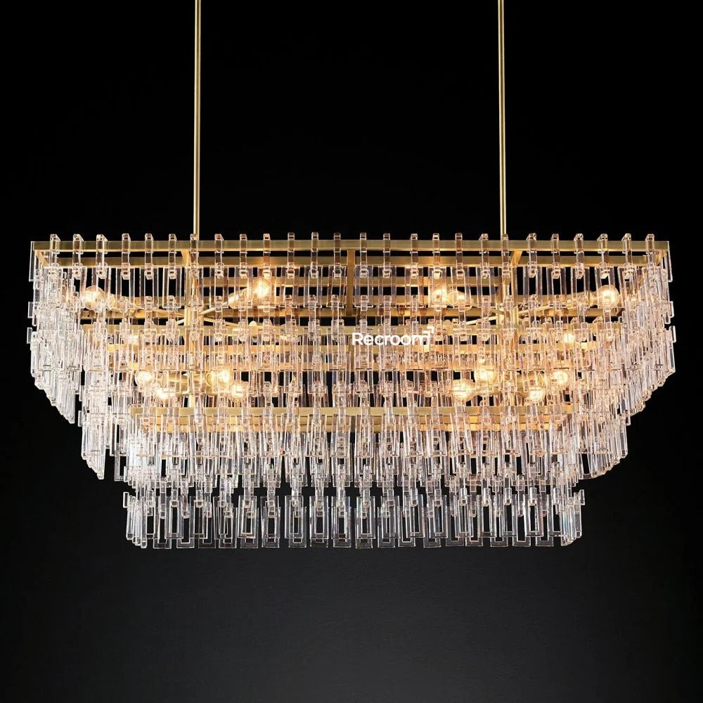 Marige Tiered Rectanglar Chandelier 60” 72“ - Zonesus