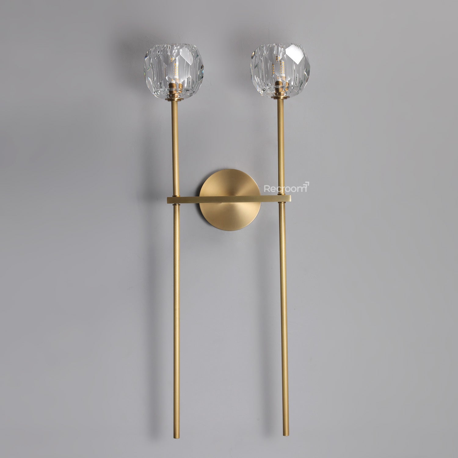 Boulew Crystal Glass Grand Double Sconce 12" - Zonesus