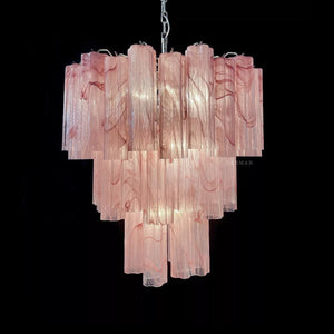Murano Chandelier – 48 tubes – Alabaster Pink - Zonesus
