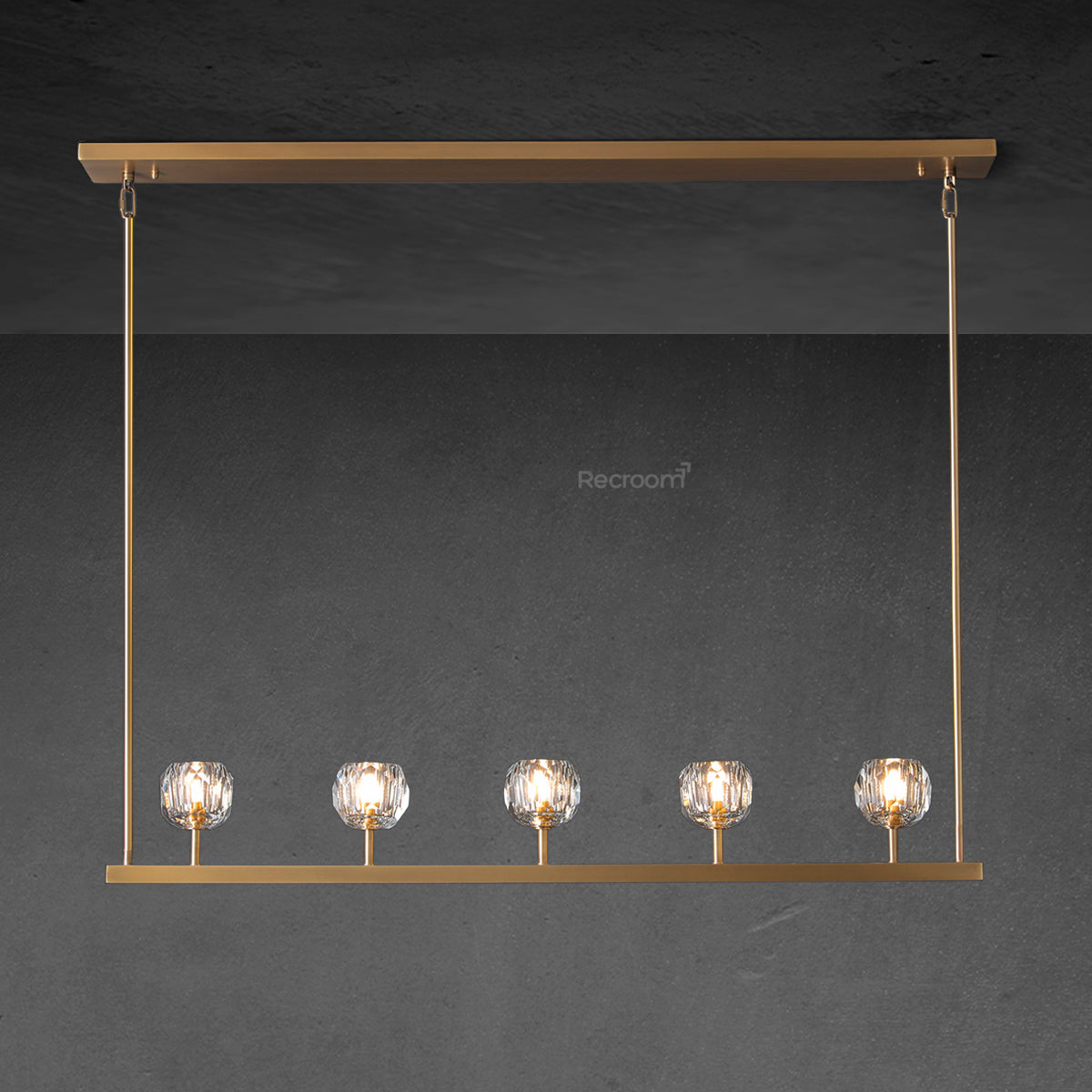 Boulew Crystal Linear Chandelier 48" - Zonesus