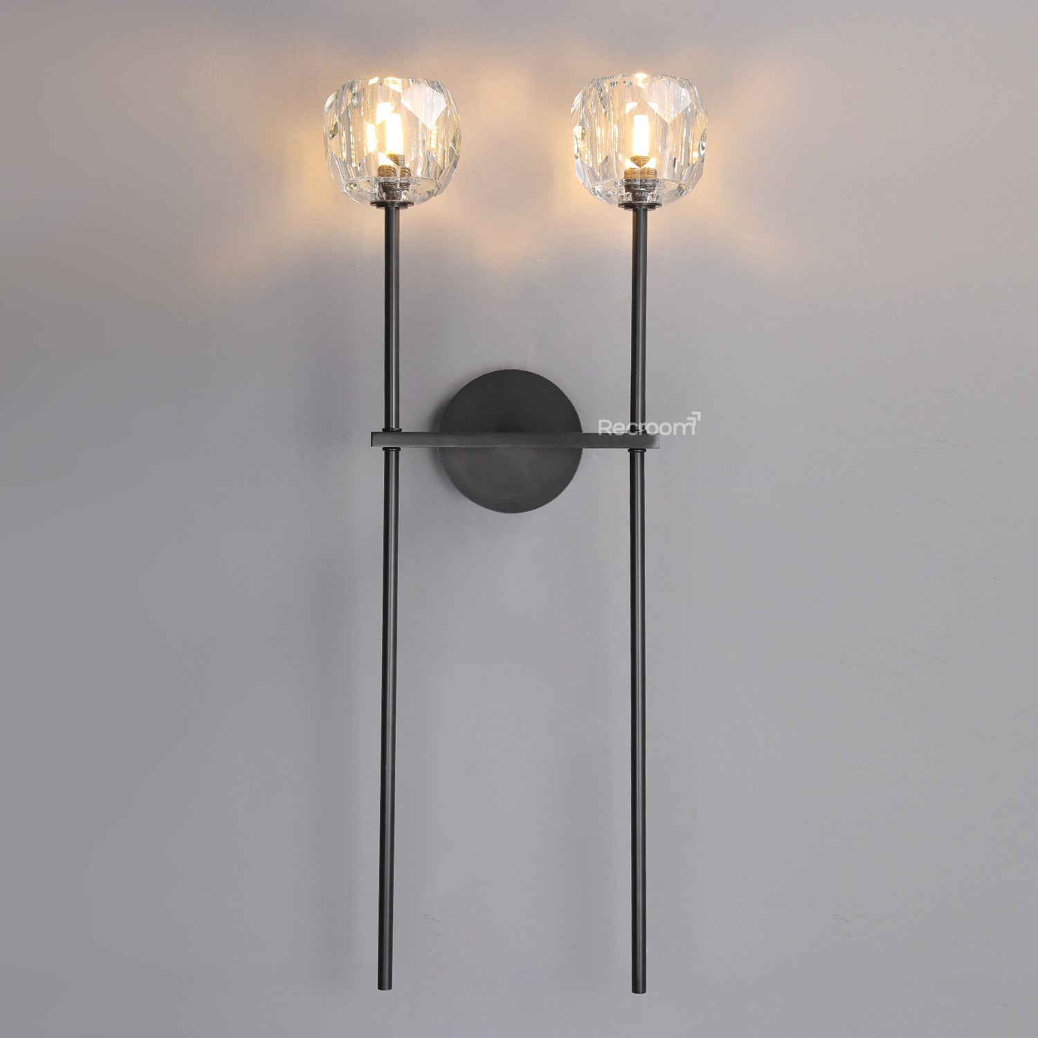 Boulew Crystal Glass Grand Double Sconce 12" - Zonesus