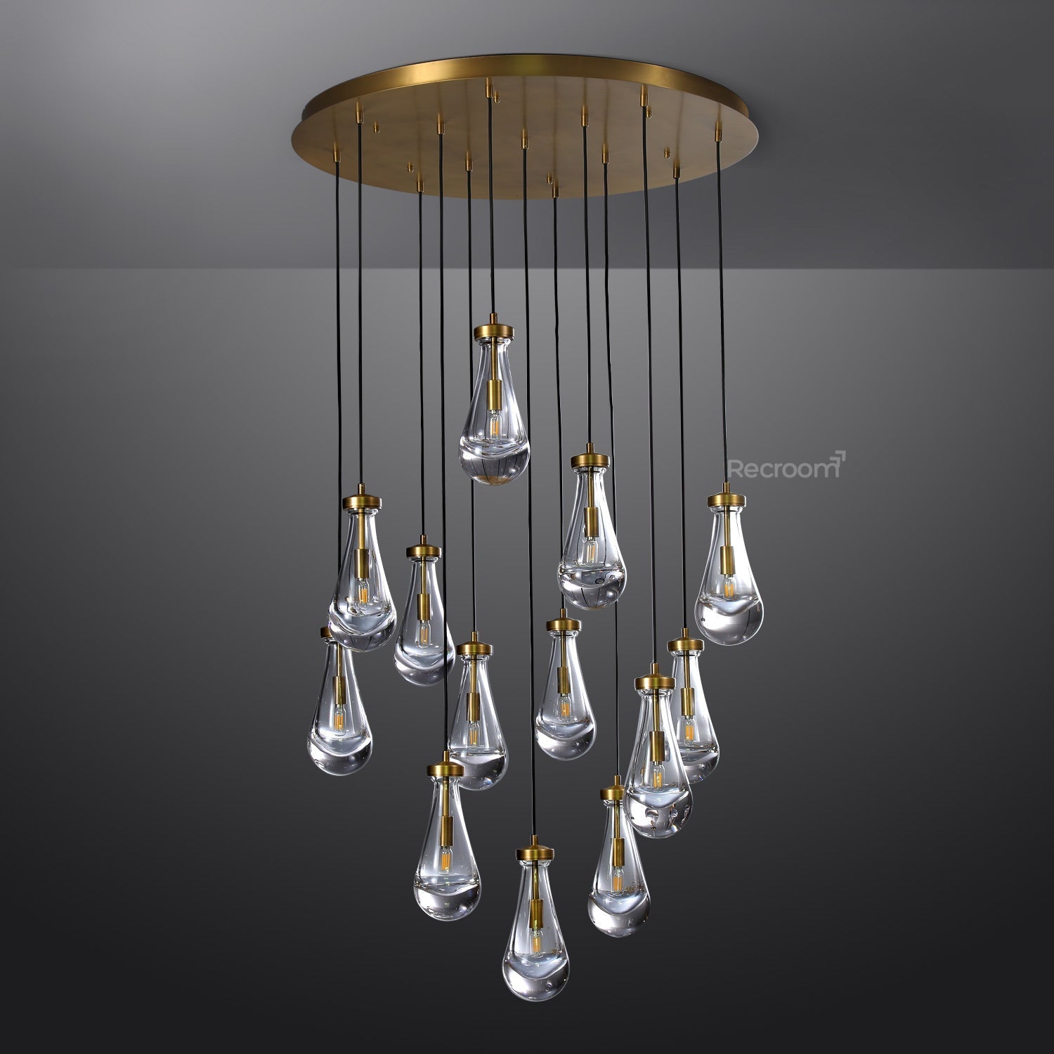 Raindrop Round Chandelier 36" - Zonesus