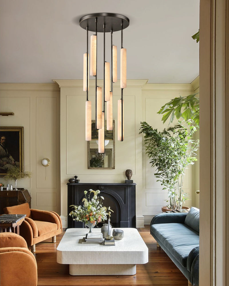 Audubon Alabaster Lighting Collection Lacquered Burnished Brass/Black Rod