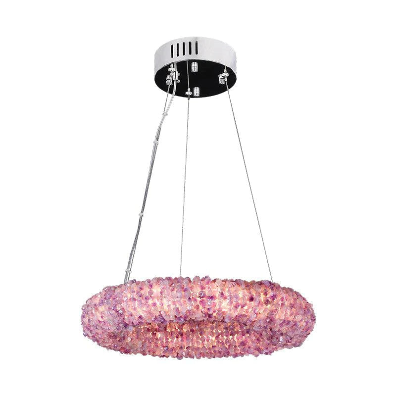 Cervine Tadeo Purple Rock Crystal Round Chandelier - Zonesus