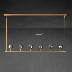 Boulew Crystal Glass Linear Chandelier 60" - Zonesus