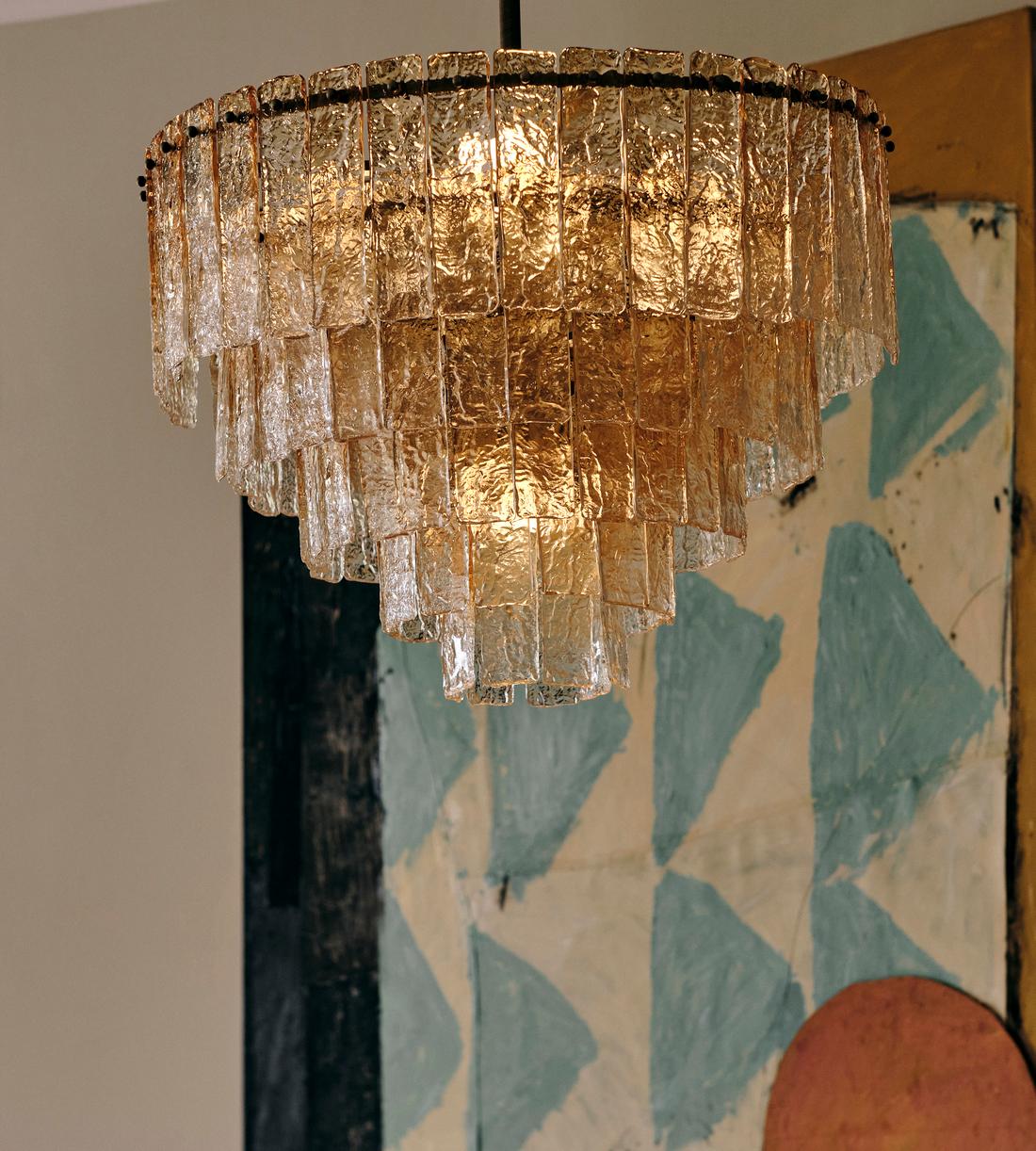 Lydia Glass Chandelier 27"W