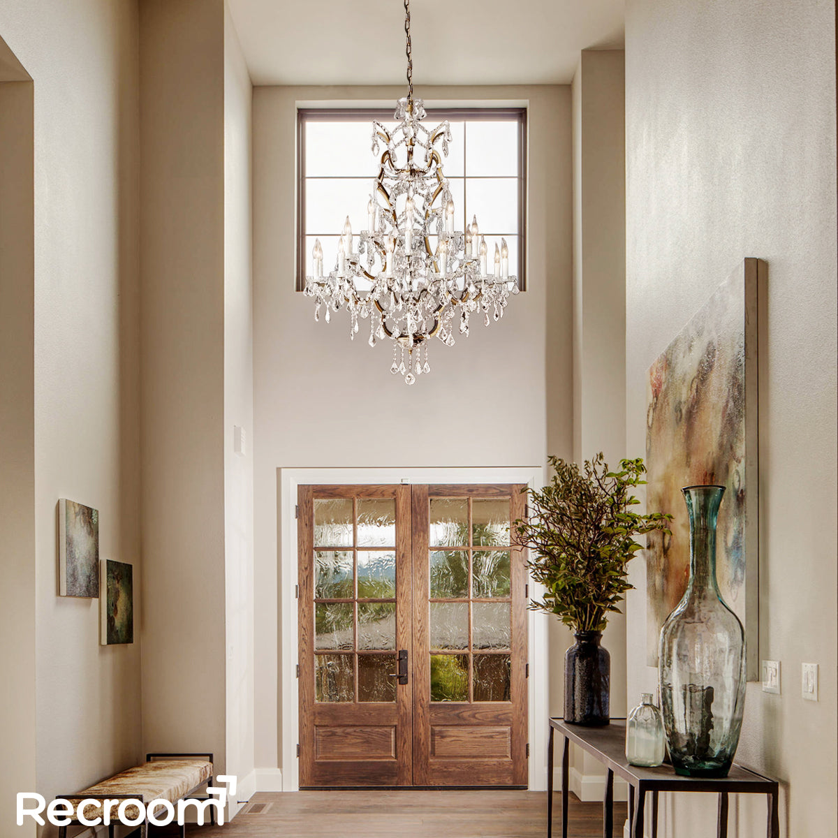 Rococonut Crystal Outdoor Chandelier 40” - Zonesus