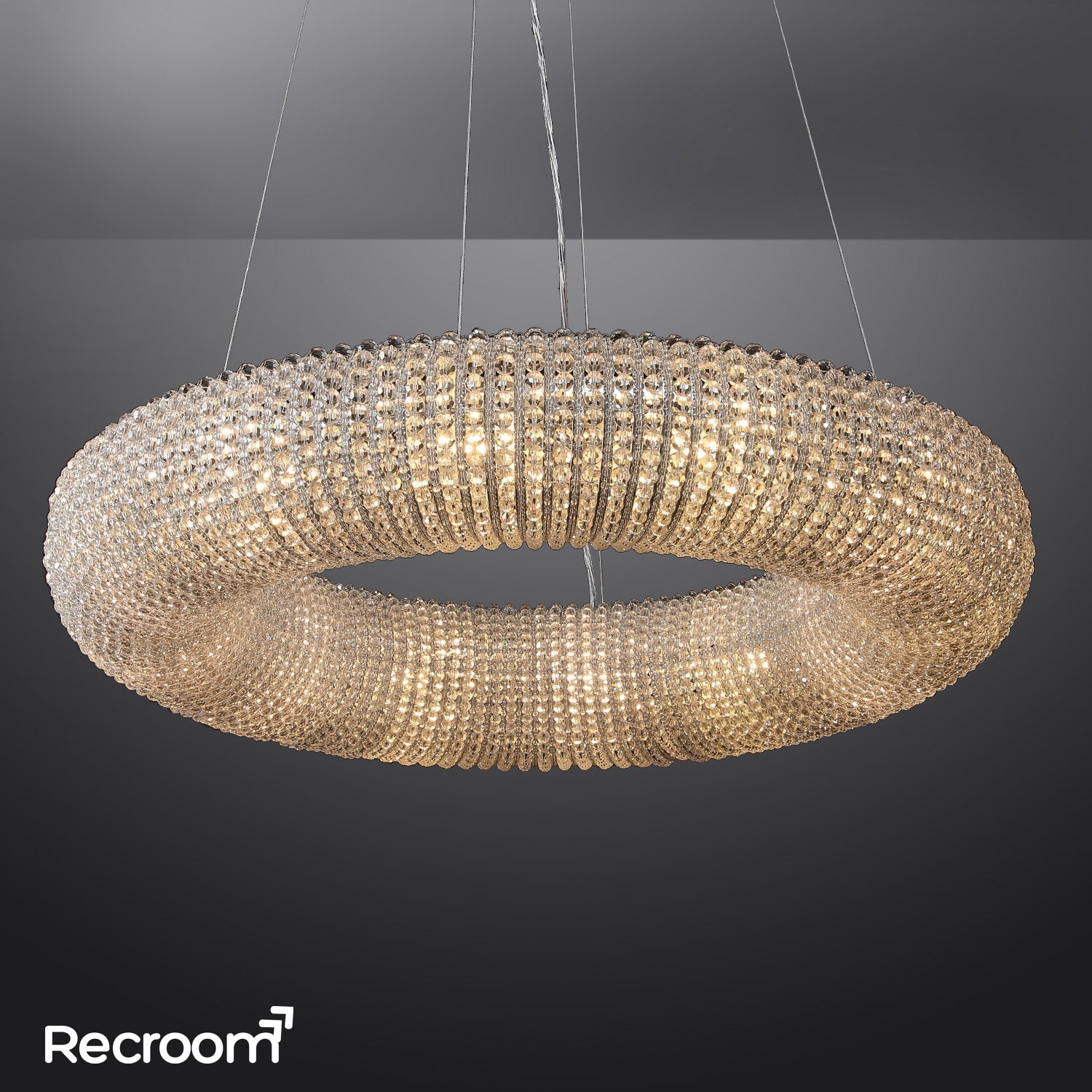 Cristal Hallo Round LED Chandelier 41" - Zonesus