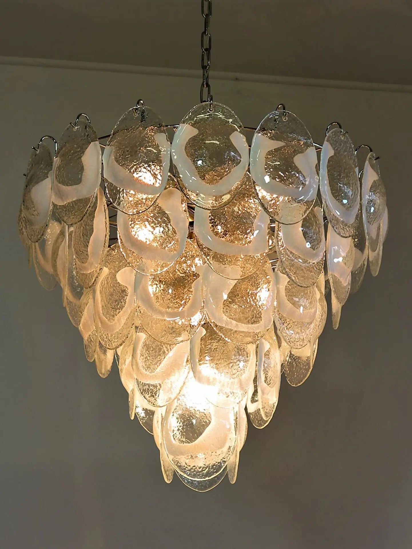 Murano Chandelier – 50 Lattimo glass – Transparent - Zonesus