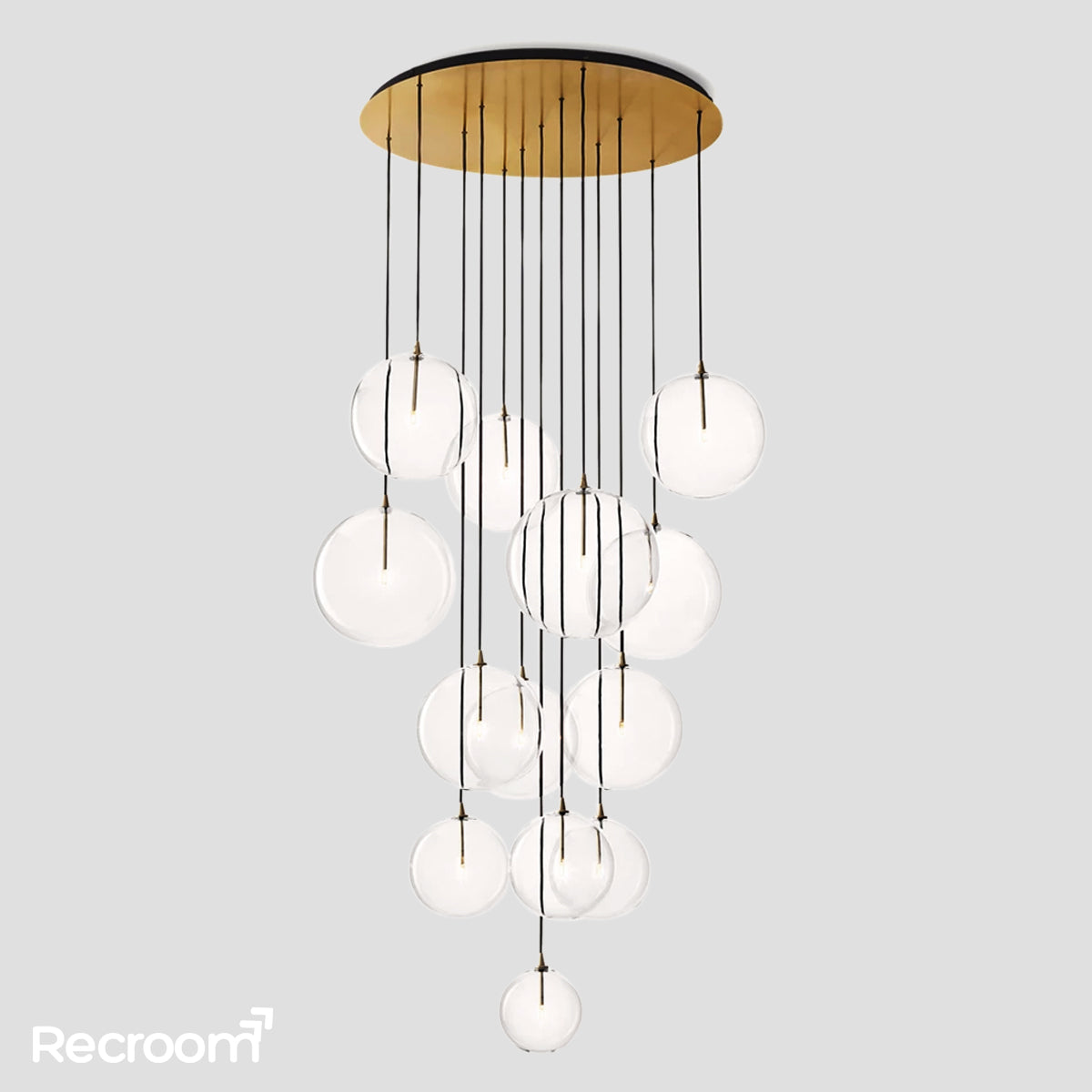 Glass Global Mobile Cluster Chandelier 44" - Zonesus