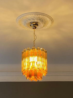 Murano Chandelier – 47 prisms – Amber/Smoked - Zonesus