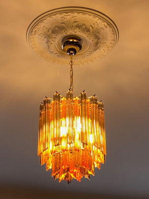Murano Chandelier – 47 prisms – Amber/Smoked - Zonesus