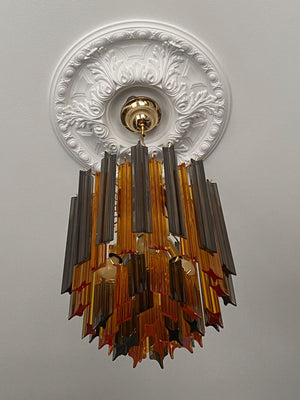 Murano Chandelier – 47 prisms – Amber/Smoked - Zonesus