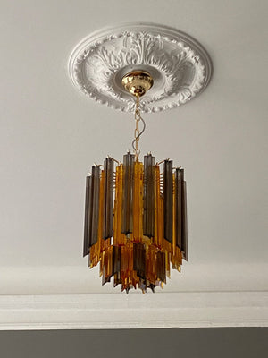 Murano Chandelier – 47 prisms – Amber/Smoked - Zonesus