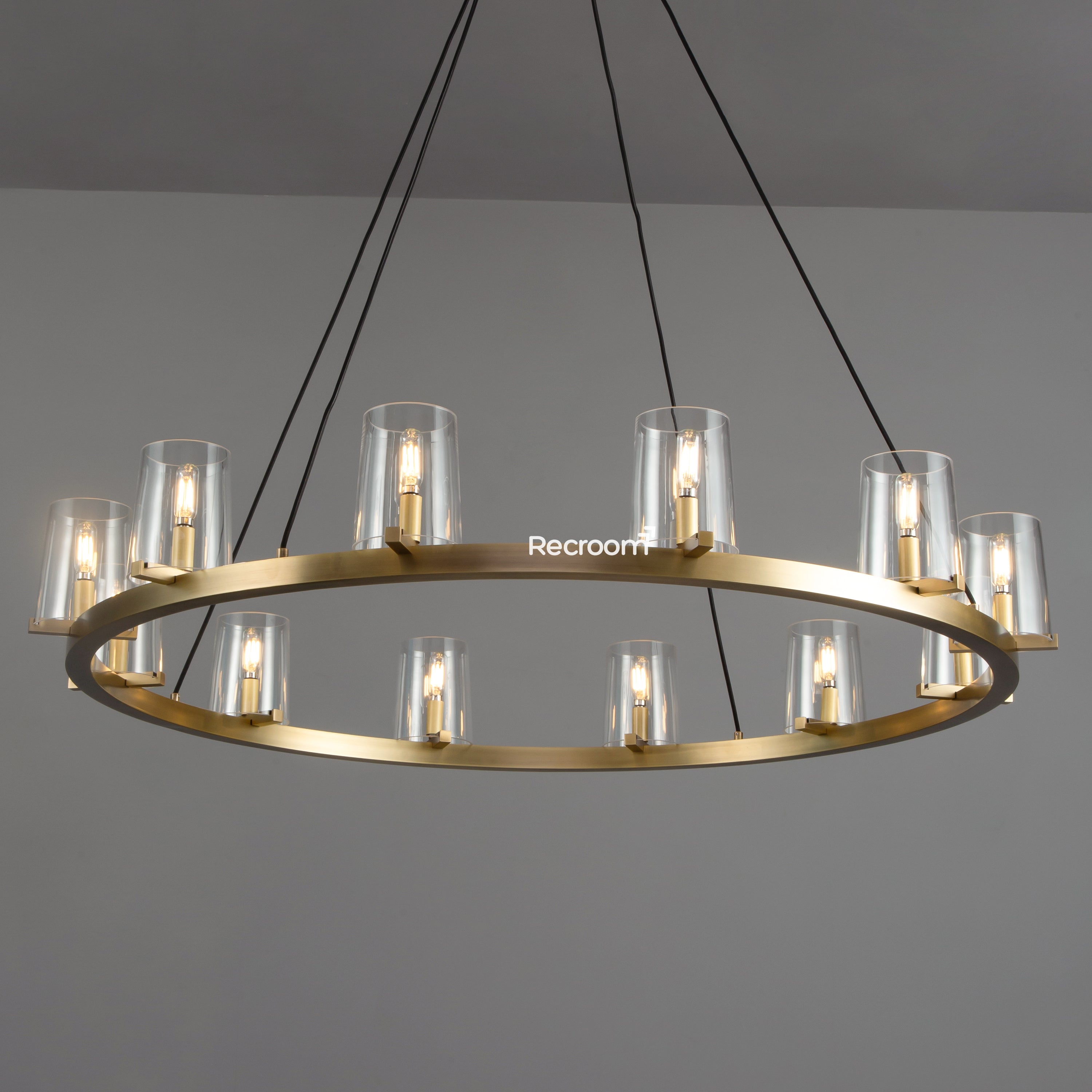 Pauillyc Clear Glass Round Chandelier 36" 48" 60" - Zonesus