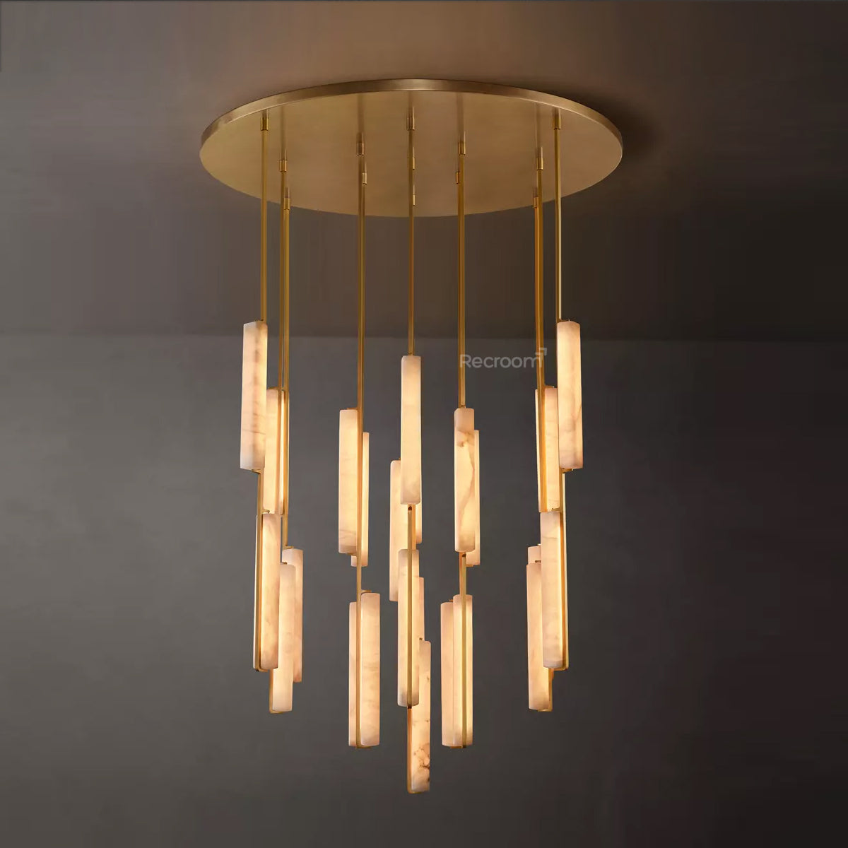 Auduben Alabaster Round Chandelier 56" - Zonesus