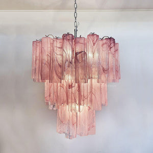 Murano Chandelier – 48 tubes – Alabaster Pink - Zonesus