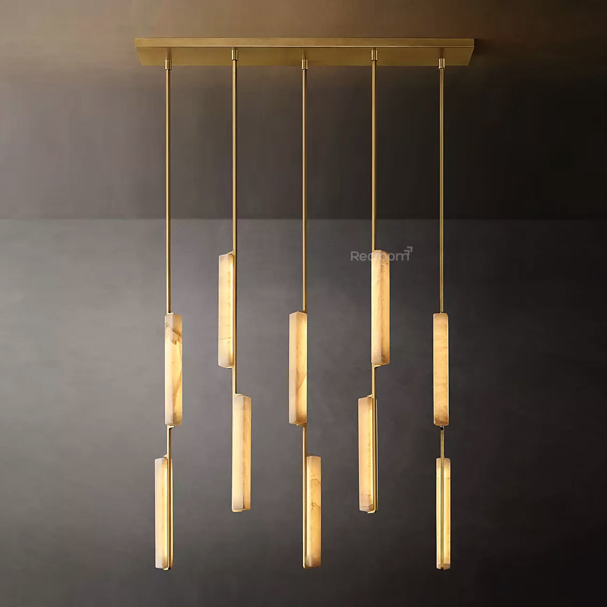 Auduben Alabaster Linear Chandelier 54" - Zonesus
