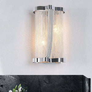 Ashley Aluminum Chain Tassel Wall Sconce - Zonesus