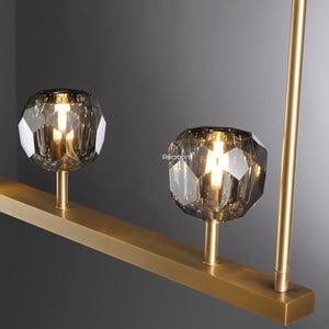 Boulew Crystal Glass Linear Chandelier 60" - Zonesus