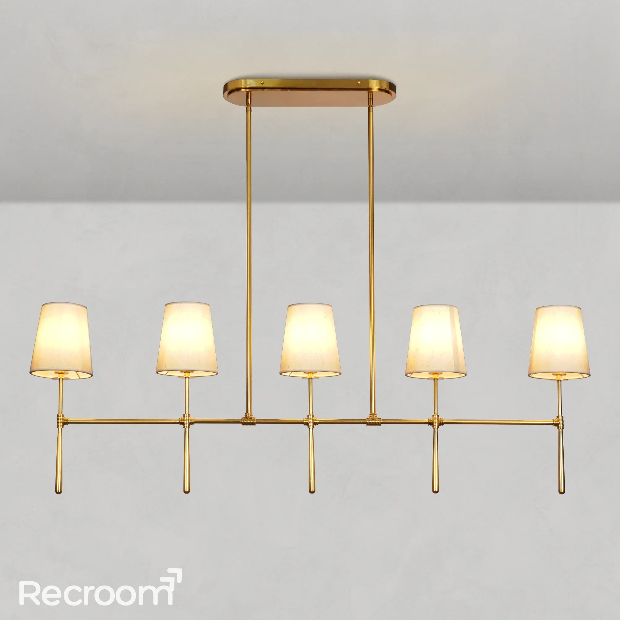 Art Fabric Lamp Shade Rhodes Linear Chandelier - Zonesus